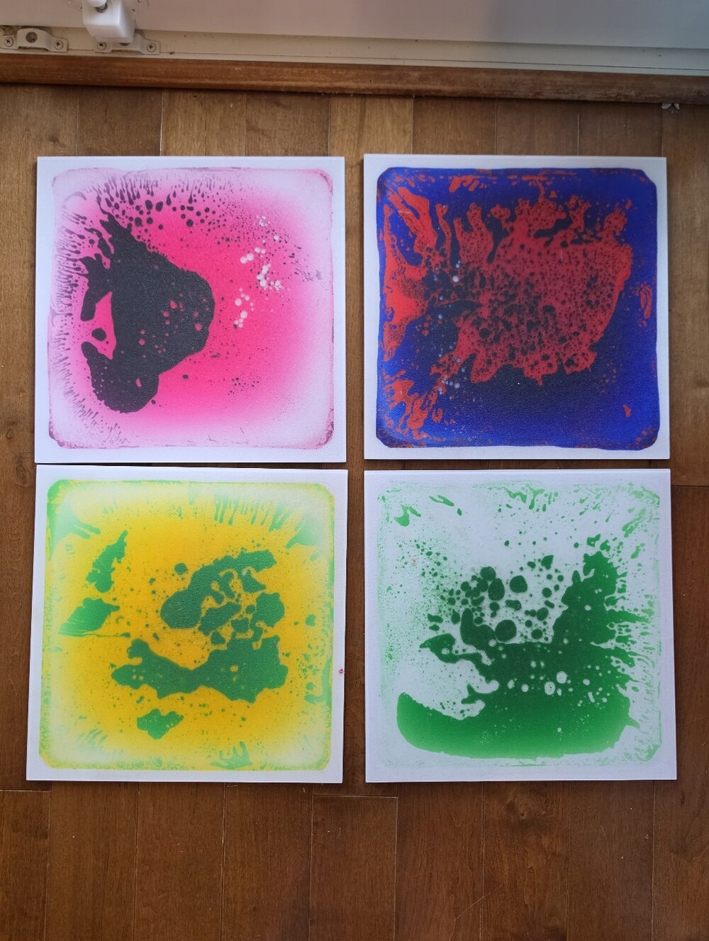 sensory liquid tiles step on set of 4 - Pink, Blue, Yellow, Green